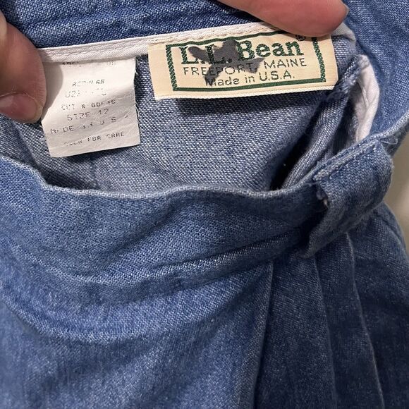 Vintage 90s LL Bean Jean Wrap Skirt Cotton Denim Size 12 High Rise USA Made - Picture 6 of 7